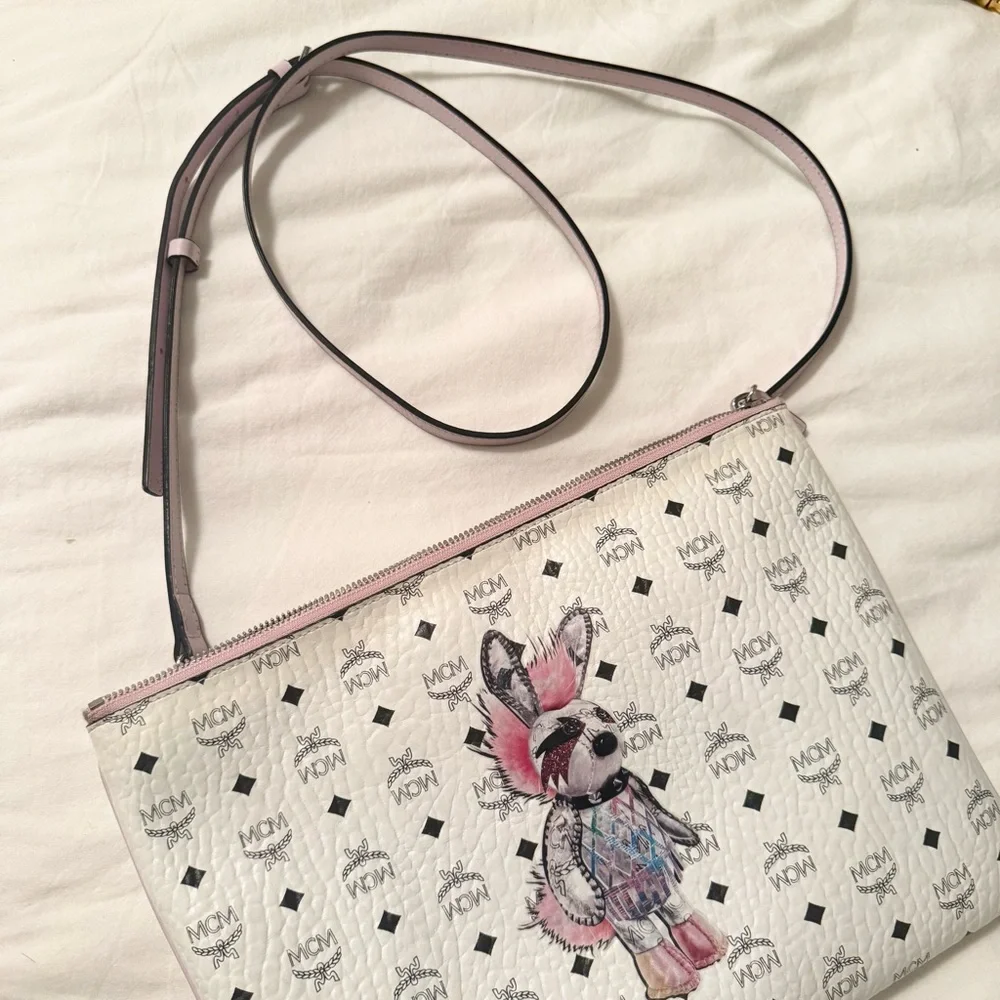 MCM White Crossbody Bag with Motif - Picture 2 of 6
